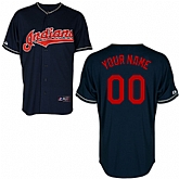 Customized Youth MLB Jersey-Cleveland Indians Stitched Alternate Dark Blue Cool Base Baseball Jersey,baseball caps,new era cap wholesale,wholesale hats