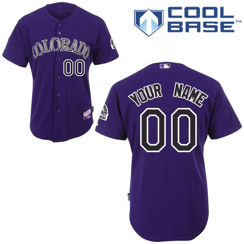 Customized Youth MLB Jersey-Colorado Rockies Stitched Alternate Purple Cool Base Baseball Jersey