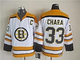Boston Bruins #33 Zdeno Chara White-Yellow CCM Throwback Jerseys,baseball caps,new era cap wholesale,wholesale hats