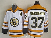Boston Bruins #37 Patrice Bergeron White-Yellow CCM Throwback Jerseys,baseball caps,new era cap wholesale,wholesale hats