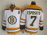 Boston Bruins #7 Phil Esposito White-Yellow CCM Throwback Jerseys,baseball caps,new era cap wholesale,wholesale hats