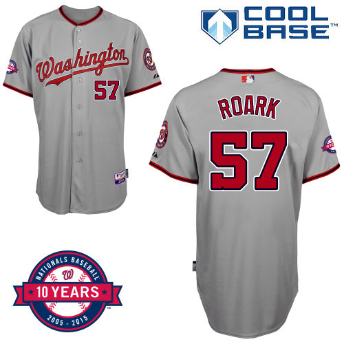#57 Tanner Roark Gray MLB Jersey-Washington Nationals Stitched Cool Base Baseball Jersey