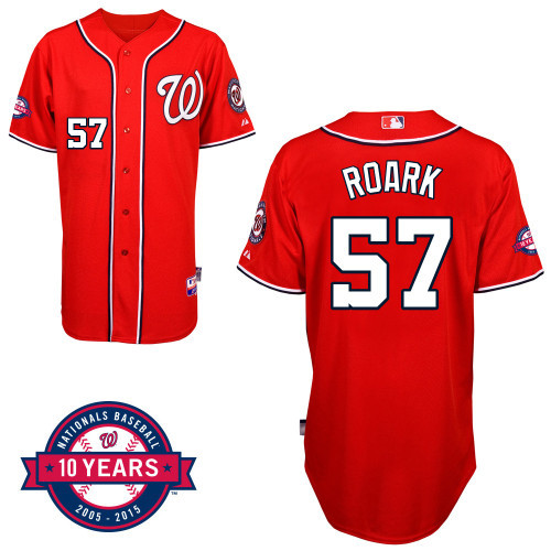 #57 Tanner Roark Red MLB Jersey-Washington Nationals Stitched Cool Base Baseball Jersey