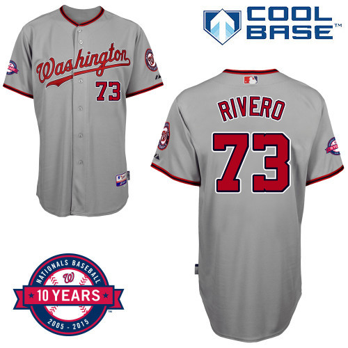 #73 Felipe Rivero Gray MLB Jersey-Washington Nationals Stitched Cool Base Baseball Jersey