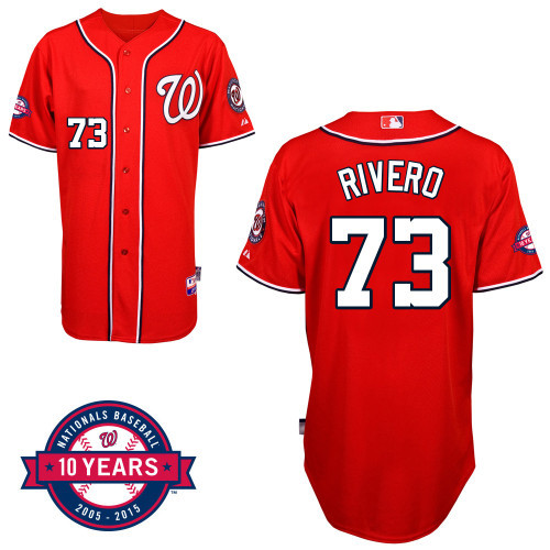 #73 Felipe Rivero Red MLB Jersey-Washington Nationals Stitched Cool Base Baseball Jersey