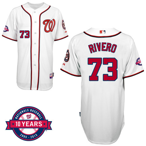 #73 Felipe Rivero White MLB Jersey-Washington Nationals Stitched Cool Base Baseball Jersey