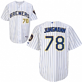 #78 Taylor Jungmann White Pinstripe MLB Jersey-Milwaukee Brewers Stitched Player Baseball Jersey