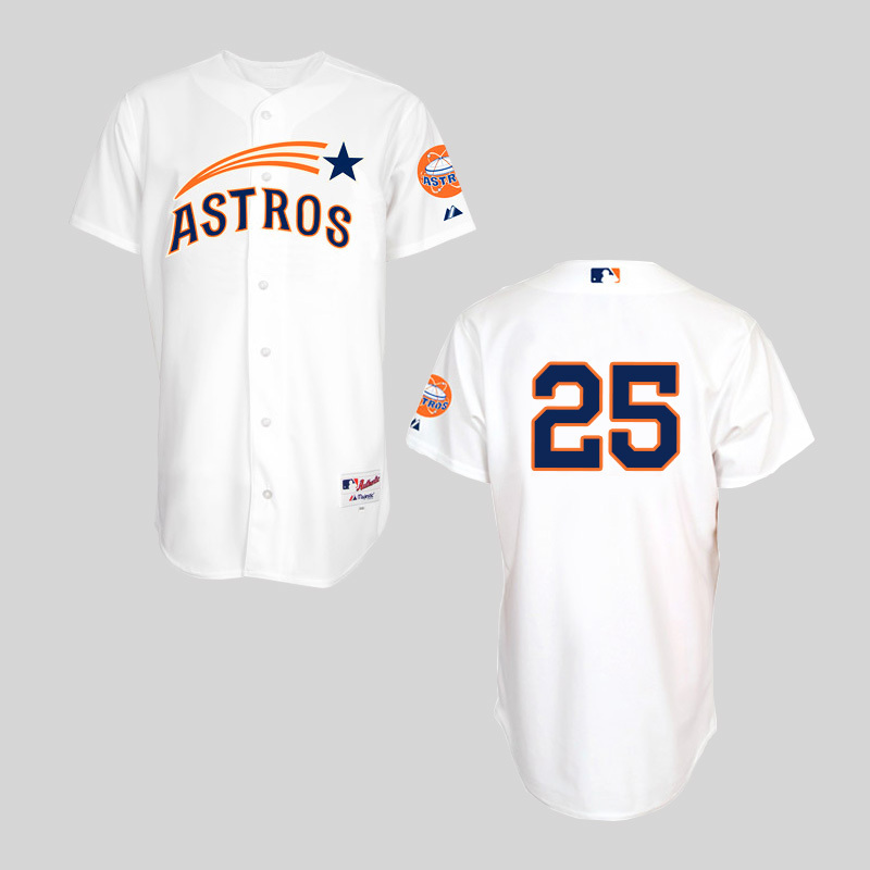 #25 Jose Cruz White MLB Jersey-Houston Astros Authentic Stitched Cool Base Baseball Jersey