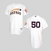 #50 Chad Qualls White MLB Jersey-Houston Astros Authentic Stitched Cool Base Baseball Jersey