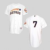 #7 Craig Biggio White MLB Jersey-Houston Astros Authentic Stitched Cool Base Baseball Jersey