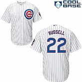 Chicago Cubs #22 Russell White Pinstripe Cool Base Jersey,baseball caps,new era cap wholesale,wholesale hats