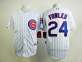 Chicago Cubs #24 Fowler White Pinstripe Jersey,baseball caps,new era cap wholesale,wholesale hats