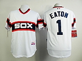 Chicago White Sox #1 Eaton 1983 White Pullover Throwback Jersey,baseball caps,new era cap wholesale,wholesale hats