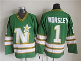 Dallas Stars #1 Worsley Green CCM Throwback Jerseys,baseball caps,new era cap wholesale,wholesale hats