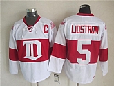 Detroit Red Wings #5 Nicklas Lidstrom White-Red CCM Throwback Jerseys,baseball caps,new era cap wholesale,wholesale hats