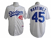 Los Angeles Dodgers #45 Martinez White Cool Base Jersey,baseball caps,new era cap wholesale,wholesale hats