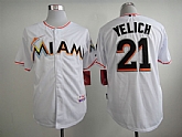 Miami Marlins #21 Yelich White Cool Base Jersey,baseball caps,new era cap wholesale,wholesale hats