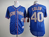 New York Mets #40 Colon 1987 Throwback Blue Jerseys,baseball caps,new era cap wholesale,wholesale hats