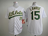 Oakland Athletics #15 Lawrie White Cool Base Jersey,baseball caps,new era cap wholesale,wholesale hats