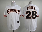 San Francisco Giants #28 Posey White Throwback Jersey,baseball caps,new era cap wholesale,wholesale hats