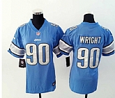 Womens Nike Detroit Lions #90 Wright Light Blue Game Jerseys,baseball caps,new era cap wholesale,wholesale hats