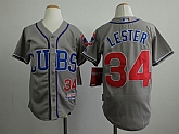 Youth Chicago Cubs #34 Jon Lester Gray Cool Base Jerseys,baseball caps,new era cap wholesale,wholesale hats