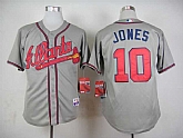 Atlanta Braves #10 Chipper Jones Gray Cool Base Jerseys,baseball caps,new era cap wholesale,wholesale hats