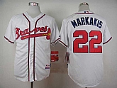 Atlanta Braves #22 Nick Markakis White Cool Base Jerseys,baseball caps,new era cap wholesale,wholesale hats