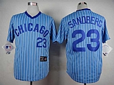 Chicago Cubs #23 Sandberg Blue Pinstripe Throwback Pullover Jerseys,baseball caps,new era cap wholesale,wholesale hats