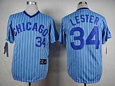 Chicago Cubs #34 Jon Lester Blue Pinstripe Throwback Pullover Jerseys,baseball caps,new era cap wholesale,wholesale hats