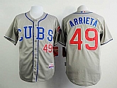 Chicago Cubs #49 Jake Arrieta Gray Jerseys,baseball caps,new era cap wholesale,wholesale hats