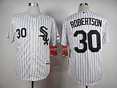 Chicago White Sox #30 David Robertson White With Black Pinstripe Jerseys,baseball caps,new era cap wholesale,wholesale hats