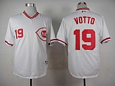 Cincinnati Reds #19 Joey Votto White 1990 Throwback Pullover Jerseys,baseball caps,new era cap wholesale,wholesale hats