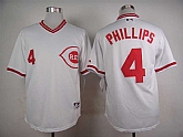 Cincinnati Reds #4 Brandon Phillips White 1990 Throwback Pullover Jerseys,baseball caps,new era cap wholesale,wholesale hats