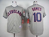 Cleveland Indians #10 Yan Gomes Gray Cool Base Jerseys,baseball caps,new era cap wholesale,wholesale hats