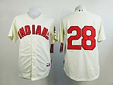 Cleveland Indians #28 Corey Kluber Cream Cool Base Jerseys,baseball caps,new era cap wholesale,wholesale hats