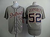 Detroit Tigers #52 Yoenis Cespedes Gray Cool Base Jerseys,baseball caps,new era cap wholesale,wholesale hats