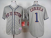 Houston Astros #1 Carlos Correa Gray Cool Base Jerseys,baseball caps,new era cap wholesale,wholesale hats