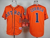 Houston Astros #1 Carlos Correa Orange Cool Base Jerseys,baseball caps,new era cap wholesale,wholesale hats