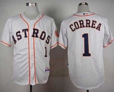 Houston Astros #1 Carlos Correa White Cool Base Jerseys,baseball caps,new era cap wholesale,wholesale hats