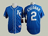 Kansas City Royals #2 Alcides Escobar Blue Cool Base Jerseys,baseball caps,new era cap wholesale,wholesale hats