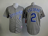 Kansas City Royals #2 Alcides Escobar Gray Cool Base Jerseys,baseball caps,new era cap wholesale,wholesale hats