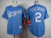 Kansas City Royals #2 Alcides Escobar Light Blue Cool Base Jerseys,baseball caps,new era cap wholesale,wholesale hats