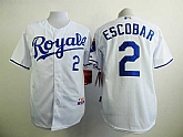 Kansas City Royals #2 Alcides Escobar White Cool Base Jerseys,baseball caps,new era cap wholesale,wholesale hats