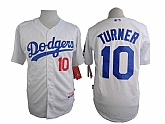 Los Angeles Dodgers #10 Justin Turner White Cool Base Jerseys,baseball caps,new era cap wholesale,wholesale hats