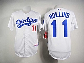 Los Angeles Dodgers #11 Jimmy Rollins White Cool Base Jerseys,baseball caps,new era cap wholesale,wholesale hats