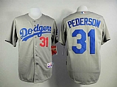 Los Angeles Dodgers #31 Joc Pederson Gray Cool Base Jerseys,baseball caps,new era cap wholesale,wholesale hats