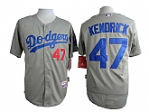 Los Angeles Dodgers #47 Howie Kendrick Gray Cool Base Jerseys,baseball caps,new era cap wholesale,wholesale hats
