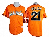 Miami Marlins #21 Yelich Orange Cool Base Jerseys,baseball caps,new era cap wholesale,wholesale hats