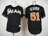 Miami Marlins #51 Suzuki Ichiro Black Cool Base Jerseys,baseball caps,new era cap wholesale,wholesale hats
